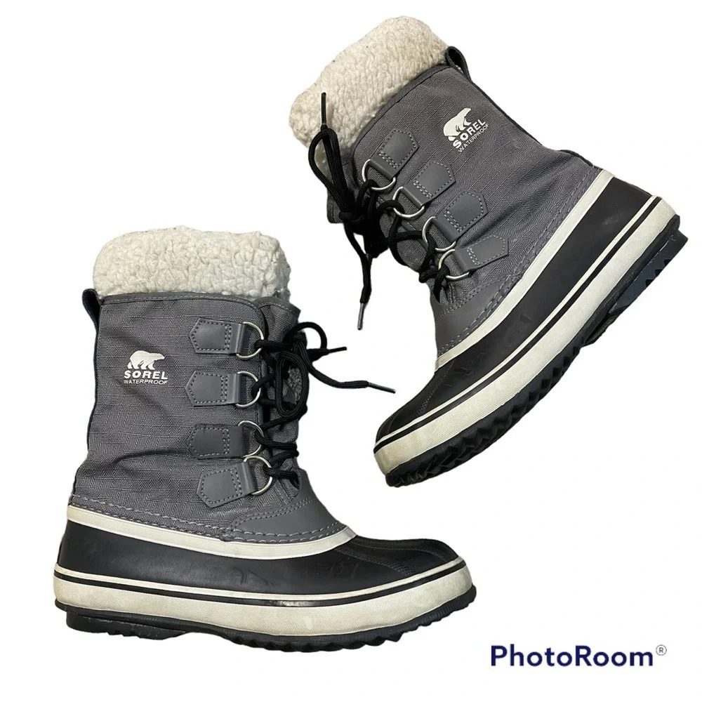 SOREL Carnival Boot Waterproof Winter Snow Boots NL 1495-035 Faux Fur size 6